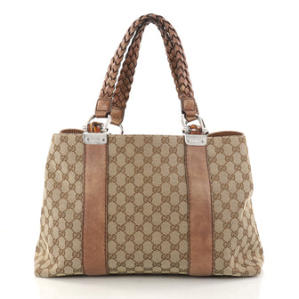 Gucci Bamboo Bar Tote GG Canvas Medium Brown 3041601