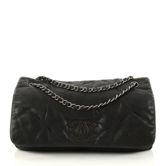 Chanel Glint Flap Bag Iridescent Calfskin East West Gray 3042103