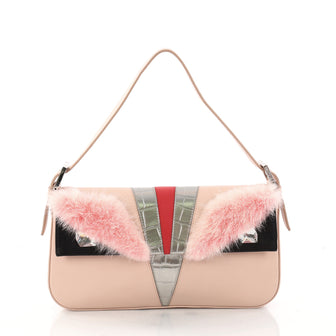 Fendi Monster Baguette Leather with Mink and Crocodile 3042401