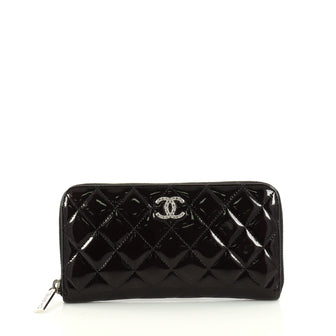 Chanel Brilliant Zip Around Wallet Quilted Patent Long 3042803