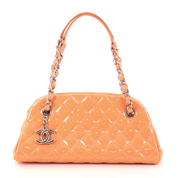 Chanel Just Mademoiselle Handbag Quilted Patent Small 3043701