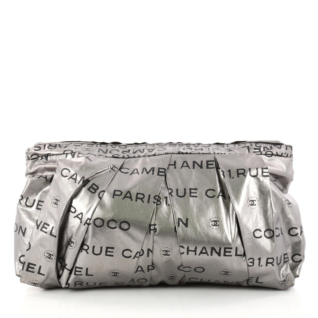 Buy Chanel 31 Rue Cambon Clutch Nylon Large Silver 3044301