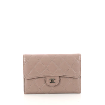 Chanel L Flap Wallet Quilted Caviar Compact Neutral 3044501