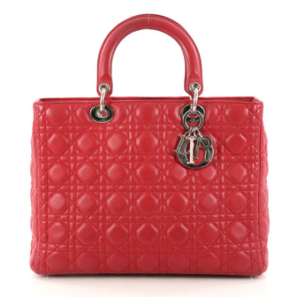 Christian Dior Lady Dior Handbag Cannage Quilt Lambskin 3045407