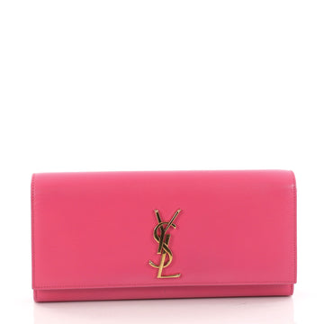 Saint Laurent Classic Monogram Clutch Leather Long Pink 3045409