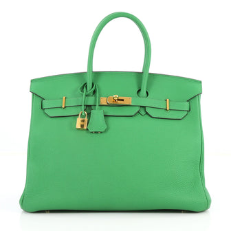 Hermes Birkin Handbag Green Togo with Gold Hardware 35 3045701