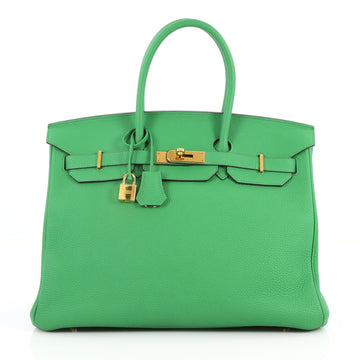 Hermes Birkin Handbag Green Togo with Gold Hardware 35 3045701