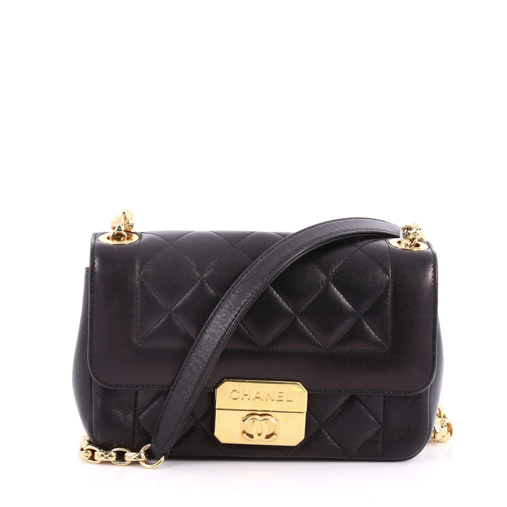 CHANEL Lambskin Mini Chic With Me Flap Black 94711