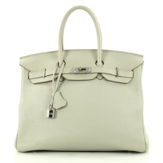 Birkin Handbag Gris Perle Togo with Palladium Hardware 35