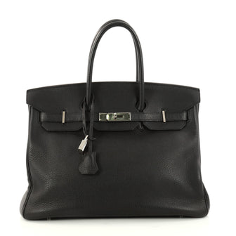 Hermes Birkin Handbag Black Clemence with Palladium 3049901