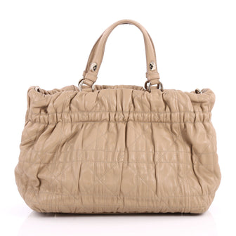 Christian Dior Delices Tote Cannage Quilt Leather Medium Neutral 3052902