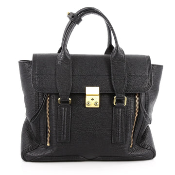 3.1 Phillip Lim Pashli Satchel Leather Medium Black 3055001