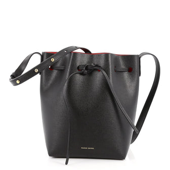 Mansur Gavriel Bucket Bag Leather Mini Black 3055002