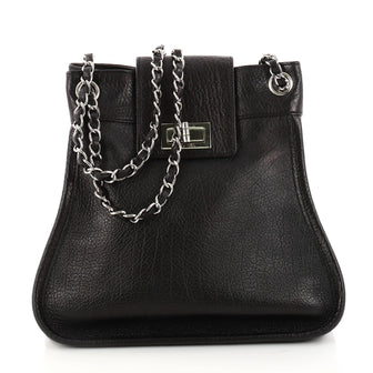 Chanel Mademoiselle Lock Accordion Shoulder Bag Leather 3056101