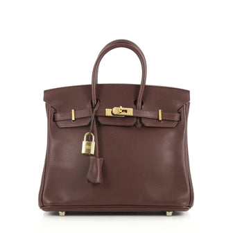 Hermes Birkin Handbag Brown Evergrain with Gold Hardware 25 Brown 3057901