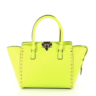 Valentino Rockstud Tote Rigid Leather Small Green 3058101