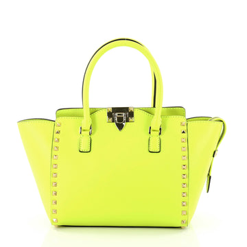 Valentino Rockstud Tote Rigid Leather Small Green 3058101