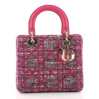  Christian Dior Lady Dior Handbag Tweed with Leather 3058105