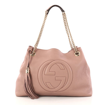 Gucci Soho Chain Strap Shoulder Bag Leather Medium Pink 3059203