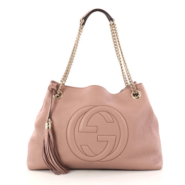 Gucci Soho Chain Strap Shoulder Bag Leather Medium Pink 3059203