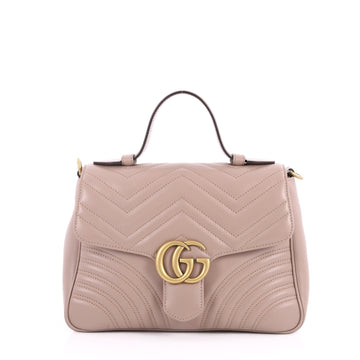 ucci GG Marmont Top Handle Flap Bag Matelasse Leather neutral 3061702