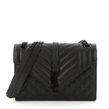 Saint Laurent Classic Monogram Satchel Quilted Leather Black 3062803