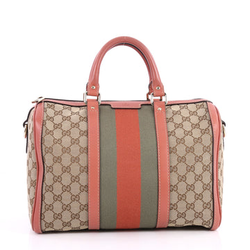 Gucci Vintage Web Boston Bag GG Canvas Medium Brown 3063603