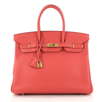 Hermes Birkin Handbag Pink Togo With Gold Hardware 35 Pink 3064101