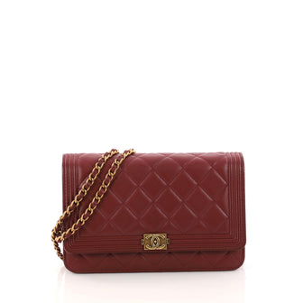 Boy Wallet on Chain Quilted Lambskin