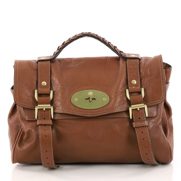 Mulberry Alexa Satchel Polished Buffalo Medium Brown 3066601