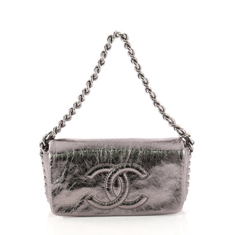 Chanel Timeless Chain Around Flap Bag Metallic Aged Calfskin Small Silver 3066901