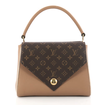 Louis Vuitton Double V Handbag Calfskin and Monogram Canvas