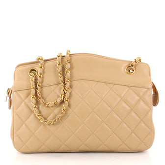 Chanel Vintage Chain Tote Quilted Lambskin Small Neutral 3072803