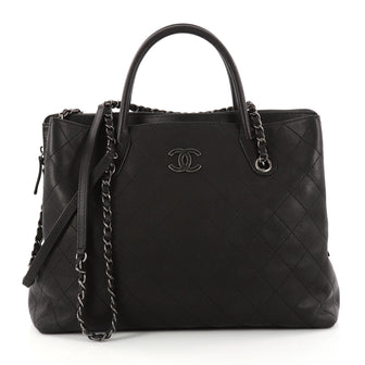 Chanel Shopping Tote Quilted Caviar Large Black 3073002