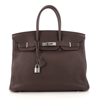 Hermes Birkin Handbag Brown Togo with Palladium Hardware 35 Brown 3073105