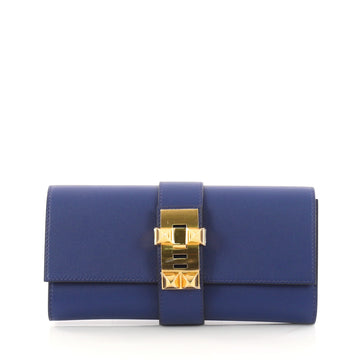 Hermes Medor Clutch Swift 23 Blue 3073301