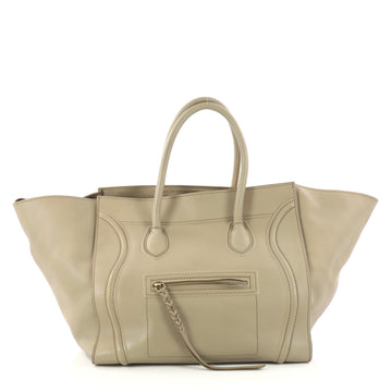 Celine Phantom Handbag Grainy Leather Medium Neutral 3074301