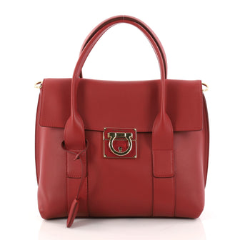 Salvatore Ferragamo Sookie Satchel Leather Small Red 3076001