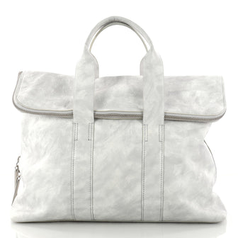 3.1 Phillip Lim 31 Hour Fold-Over Tote Leather White 3076201