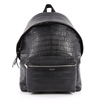 Saint Laurent City Backpack Crocodile Embossed Leather 3076202