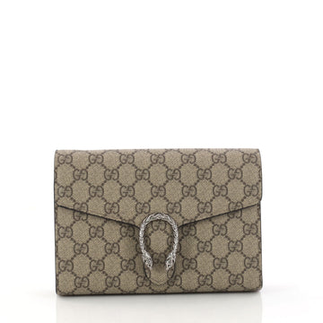 Gucci Dionysus Chain Wallet GG Coated Canvas Small Brown 3076801