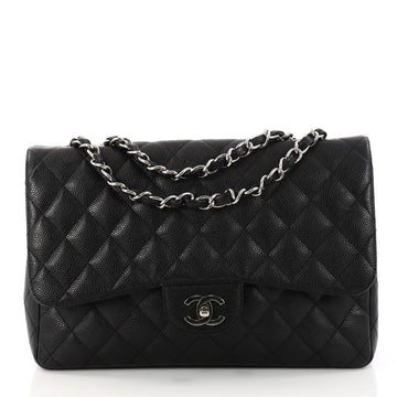 Classic Single Flap Bag Quilted Caviar Jumbo