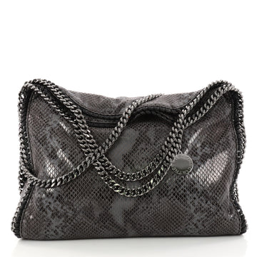 Stella McCartney Falabella Fold Over Bag Faux Python Gray 3078201