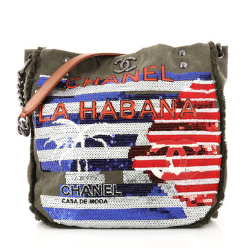 Chanel Cuba La Habana Chain Hobo Sequin Embellished 3078202