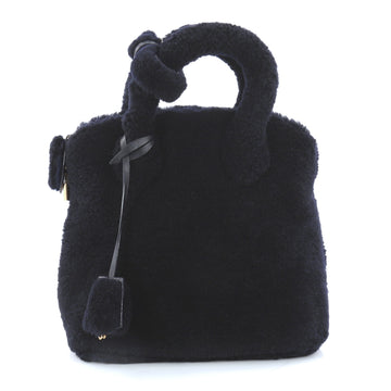 Louis Vuitton Lockit Handbag Shearling Blue 3079301