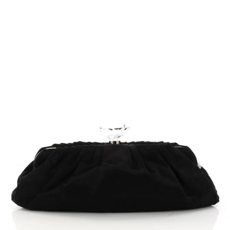 Chanel Diamond Kiss Clutch Satin Black 3079502