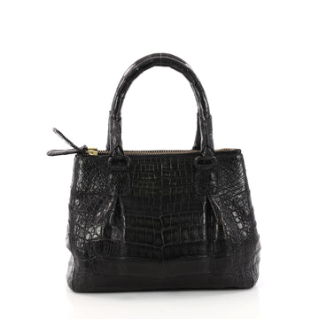 Double Zip Convertible Tote Crocodile Mini