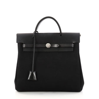 Hermes Herbag Backpack Toile Black 3080101