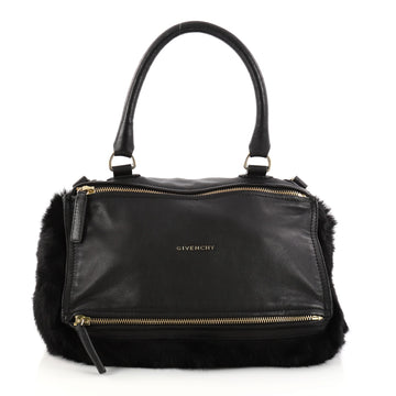 Givenchy Pandora Handbag Leather and Fur Medium Black 3080501