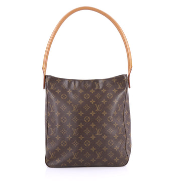 Louis Vuitton Looping Handbag Monogram Canvas GM Brown 3080705